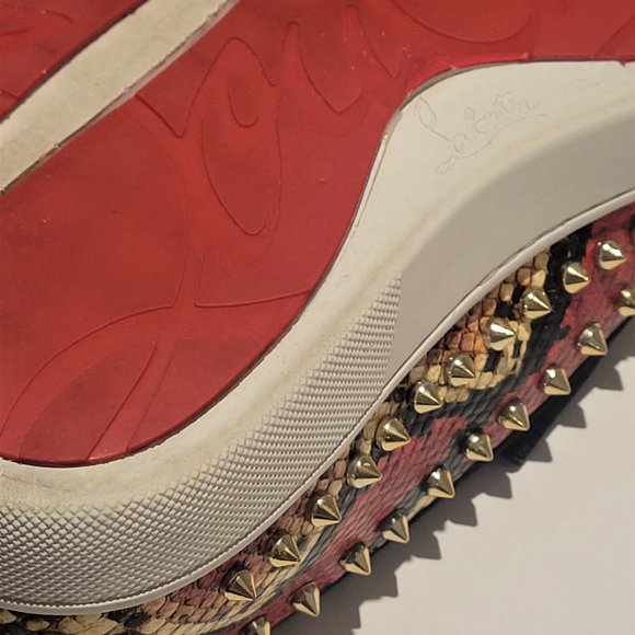 Christian Louboutin PIK Boat Python Shoes Men Size 11 Red Bottom - Picture 13 of 13